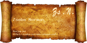 Zsebe Norman névjegykártya